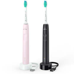 Philips Sonicare DUO 2 stk. El-tandbrster Sort + Pink 3100 DailyClean