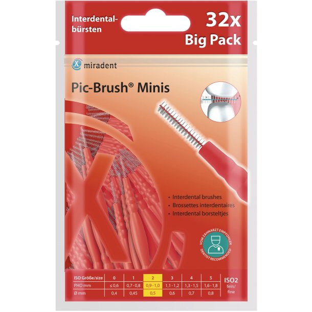 Interdentalborstar 32 st. MIRADENT Pic- Brush Minis 0,5 mm ISO 2
