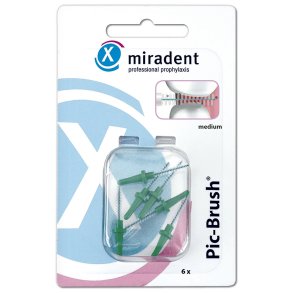Mellemrumsbrster Miradent Pic-Brush Refills Medium 0.7 mm GRN