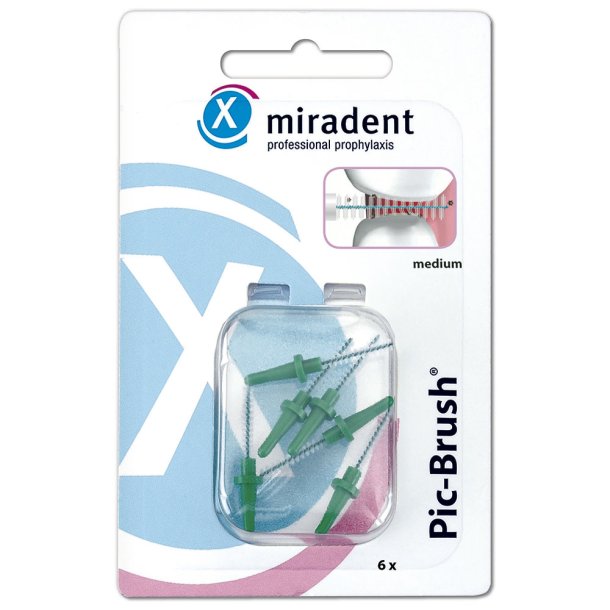 Mellemrumsbrster Miradent Pic-Brush Refills Medium 0.7 mm GRN