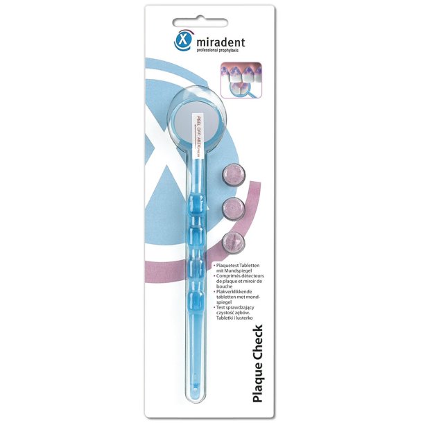 Plakkfargetabletter + Munnspeil Miradent Plaque Check