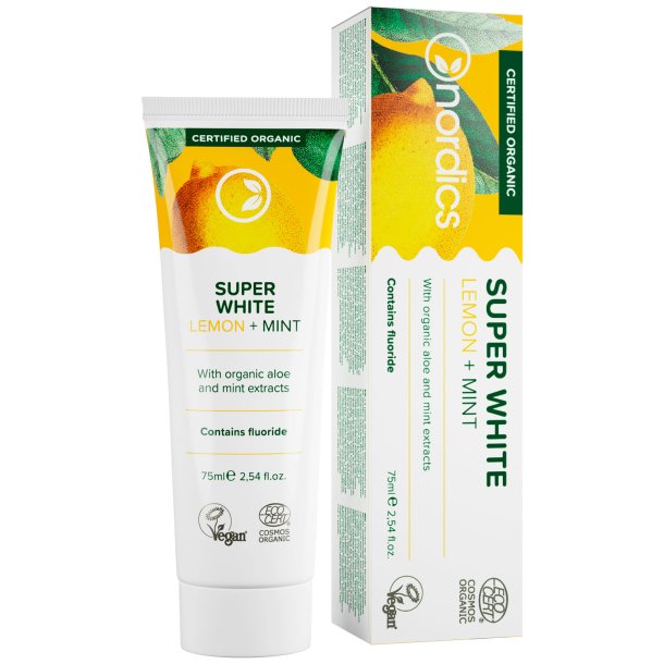 Ekologisk tandkrm NORDICS Super White Lemon + Mint 75 ml
