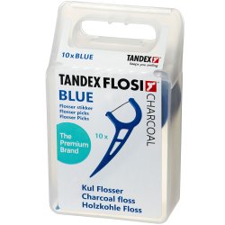 Tandex Flosi Tandtrdsbjler Charcoal 10 stk. BLUE