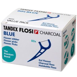 80 st. Tandex Flosi Tandtrdshllare Charcoal BLUE