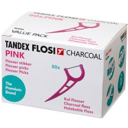 80 st. Tandex Flosi Tandtrdshllare Charcoal PINK