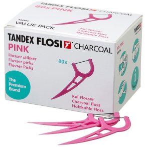 80 st. Tandex Flosi Tandtrdshllare Charcoal PINK