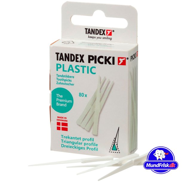 Tandex Picki Zahnstocher aus Kunststoff, dreieckig 80 stk.