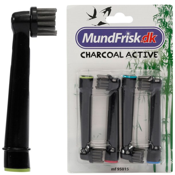 Sorte Brstehoveder Til Oral-B CHARCOAL Active 4 stk.