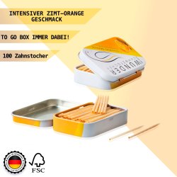 Wunder Tandpetare Smaksatt Kanel Orange Metal Box