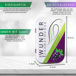 Wunder tannpirkere med smak av drue-mint metallboks