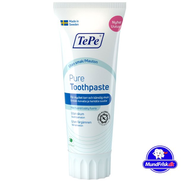 Tandpasta Uden Smag Mod Mundtrhed Tepe Pure 75 ml.