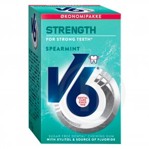 V6 Strength Spearmint Tyggegummi - konomipakke
