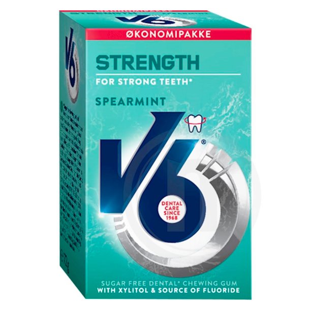 V6 Strength Spearmint Tyggegummi - konomipakke
