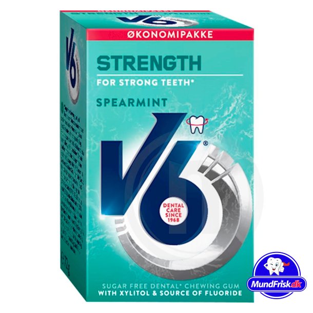 V6 Strength Spearmint Tyggegummi - konomipakke