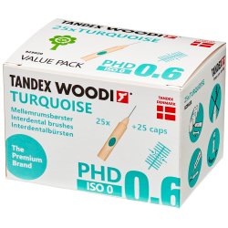 25 stk. Tandex Woodi Mellemrumsbrster ISO 0 TURQUOISE