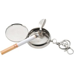 Lomme askebeger nkkelring rund rustfritt stl