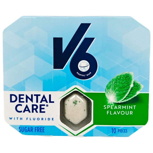V6 Oral-B Spearmint Kaugummi mit Fluorid 17g
