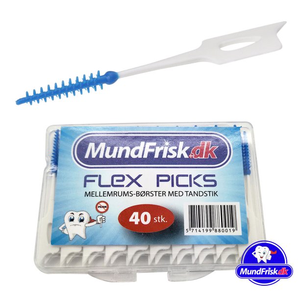 40 stk. Flex Gum Picks Soft Gummi Sticks i Travel-boks