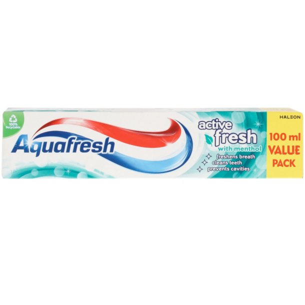 Aquafresh Tannkrem Active Fresh Menthol 100 ml.