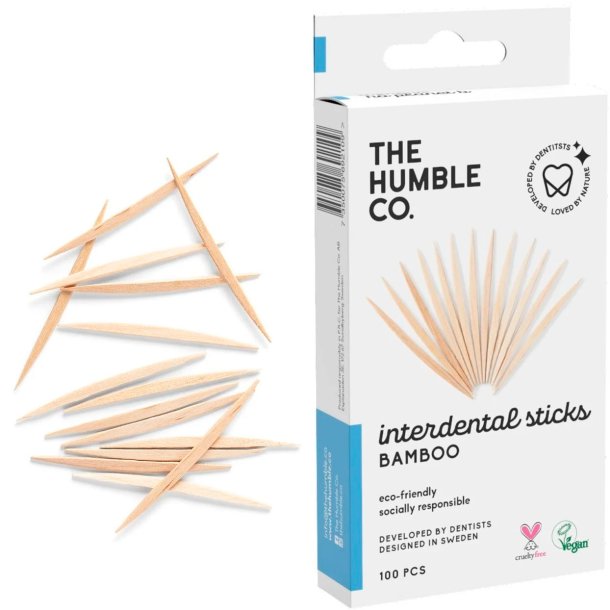 Bamboo Wood Tannpirkere The Humble Co. 100 stykker.
