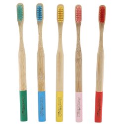 MundFrisk Bamboo Tandborste med frgat handtag och borst