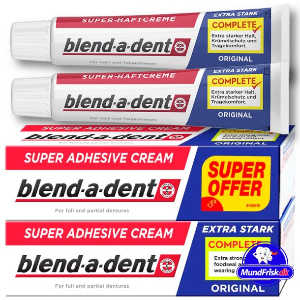 2 x Blend-a-dent ORIGINAL Extra starker Prothesenkleber