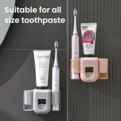 Halter f&uuml;r elektrische Zahnb&uuml;rsten + Zahnpastaspender