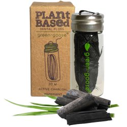 Tandtrd uden PFAS Glasdispenser Green-Goose Charcoal &amp; Mint