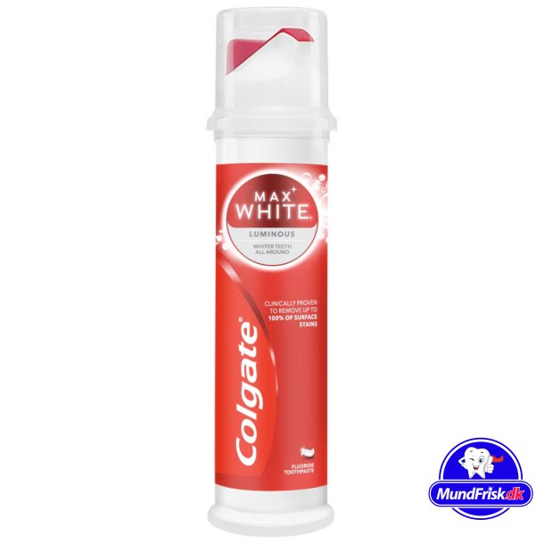 Colgate Max White Luminous Tandpasta Pumpe 100 ml.