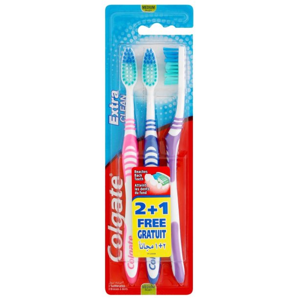 Colgate Tandborstar 3 st. Extra rent medium