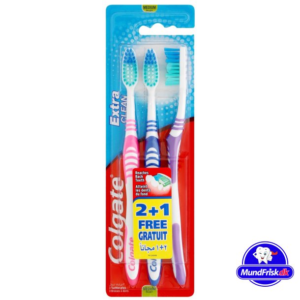 Colgate tandbørster Extra Clean | Pakke 3 stk. | kun 25,-