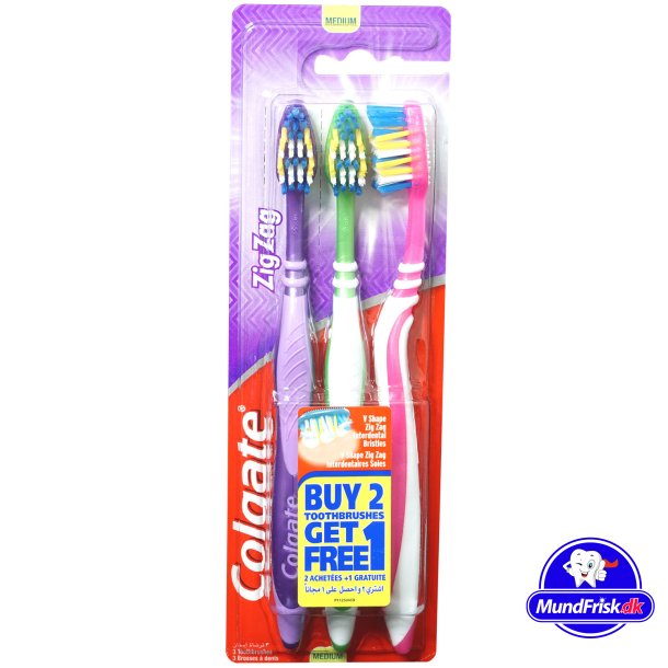 Colgate 3 stk. Tannbrster ZigZag Medium
