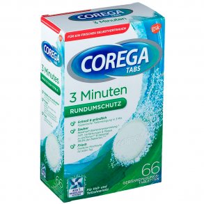 Corega 3 Minuttes Rensetabletter til Protese 66 stk.