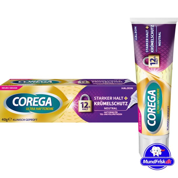 Neutral protetisk lim COREGA Ultra Strong Hold + Food Seal