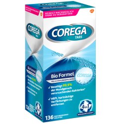 136 stk. Corega Tabs BioFormel Rensetabletter til protese