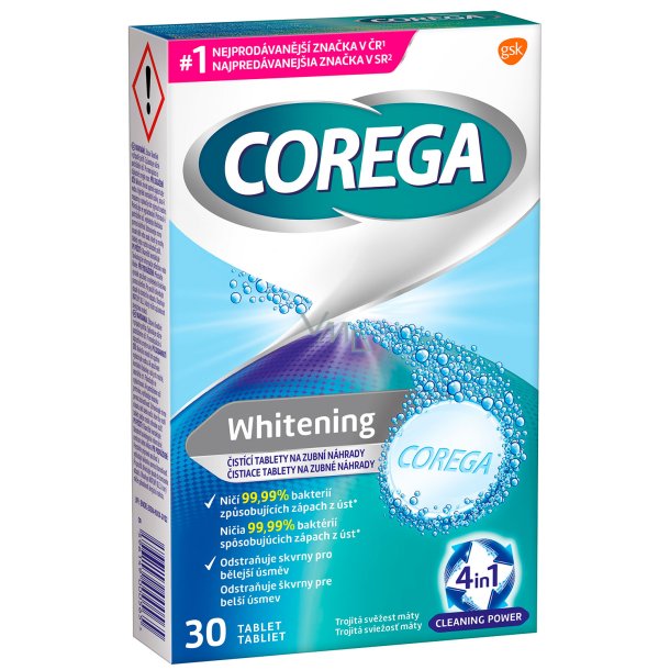 Corega Rengringstabletter Whitening 30 st.