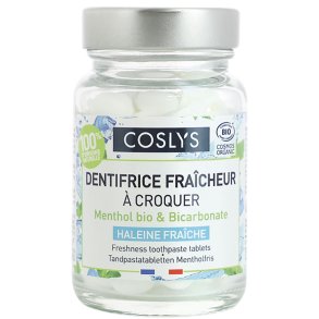 Ekologiska tandkrmstabletter Coslys Mentol & Bikarbonat 20 st.