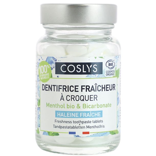 Ekologiska tandkrmstabletter Coslys Mentol & Bikarbonat 20 st.