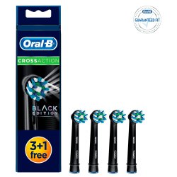 4 stk. Oral-B BLACK Edition CrossAction Tandbrste-hoveder 3+1