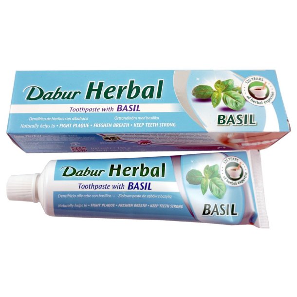 Herbal Tandpasta Ayurvedisk Dabur Basil Uden Fluor