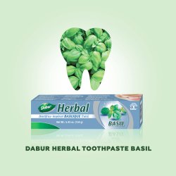 Herbal Tandpasta Ayurvedisk Dabur Basil Uden Fluor