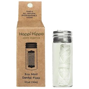 Biologisk nedbrytbar tanntrd Happy Hippo glassdispenser