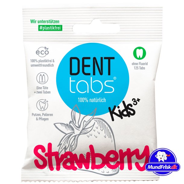 Kinderzahnpasta DentTabs Strawberry Fluoridfrei 125 Stk.