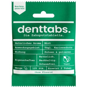 DentTabs Tandkrmstabletter Utan Fluor 125 st.