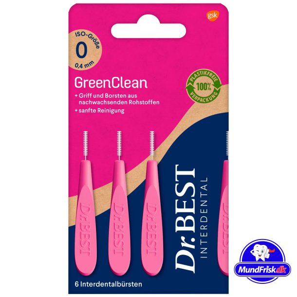 Dr. Best Zwischenraumb&uuml;rsten GreenClean 0,40 mm. ISO 0 ROSA
