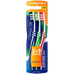3 bitar. Dr. Best tandborstar Classic Hoch-tief Medium