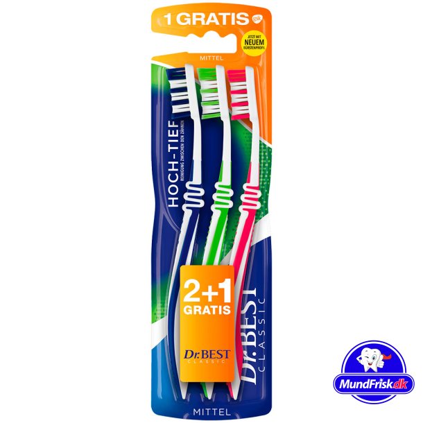 Dr. Best Zahnb&uuml;rsten 3 Stk. Klassisches Hochtief Medium