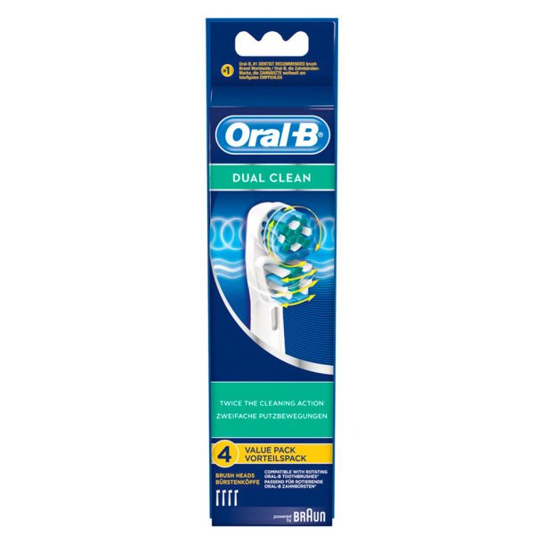 4 stk. Oral-B Dual Clean B�rstehoveder
