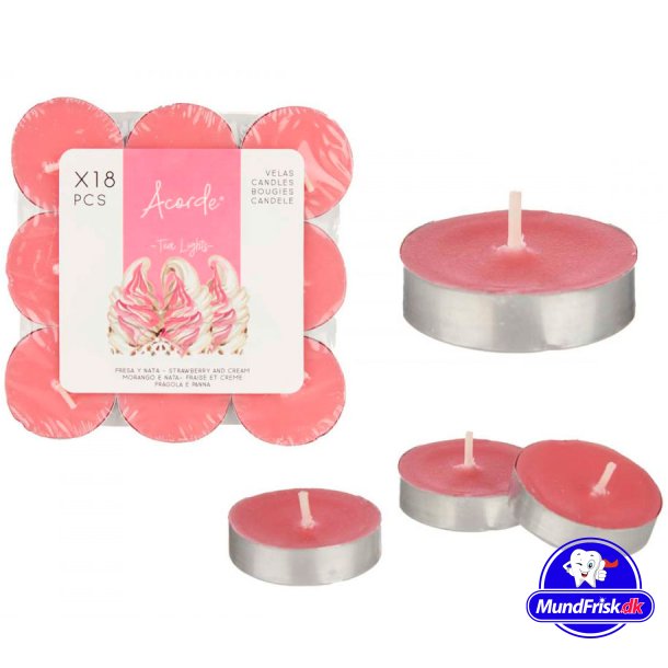 Duftlys 18 stk. Tekanne Acorde Jordbr