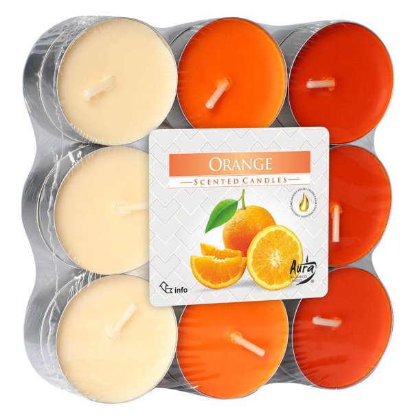 Duftlys 18 stk. Oransje telys med duft